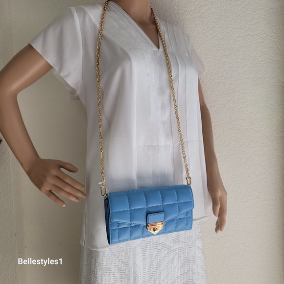 MICHAEL KORS Soho Quilted Large Wallet on Chain Crossbody- South Pacific color⭐ - Picture 16 of 16